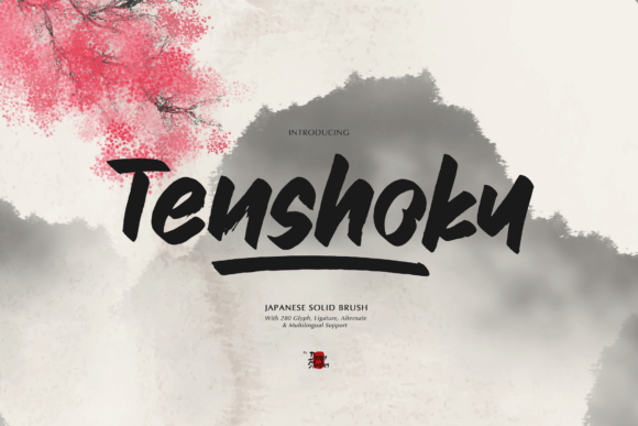 Tenshoku Font Review: Bold Japanese Brush Typography